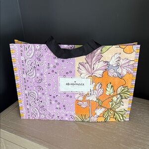 Agua Bendita Vibrant Purple and Orange Medium Tote